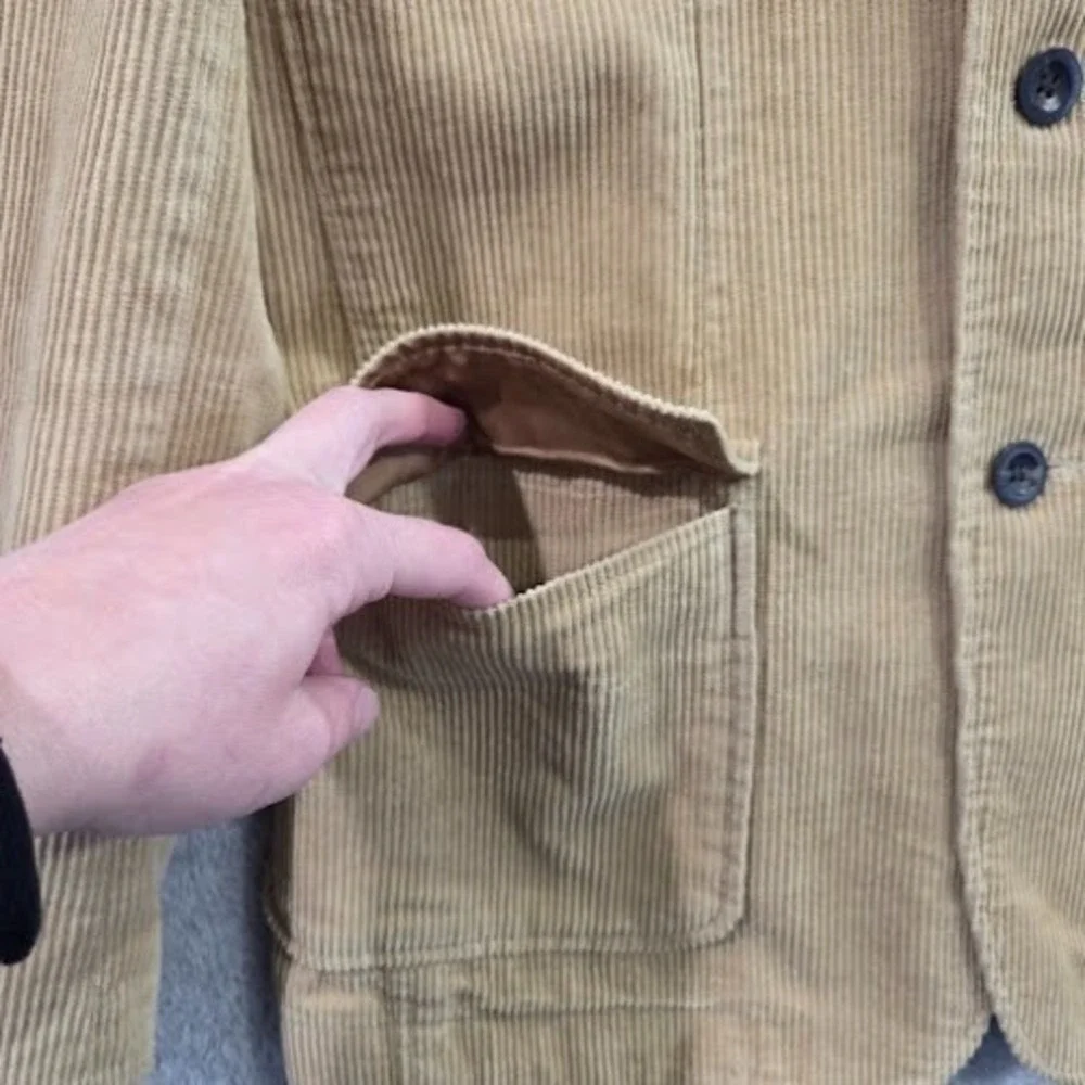 St Johns Bay Corduroy Blazer‎ Jacket Men's Medium Tan Classic Business Casual